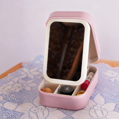 Compact Makeup Vanity With LED Mirror - Carry in Style